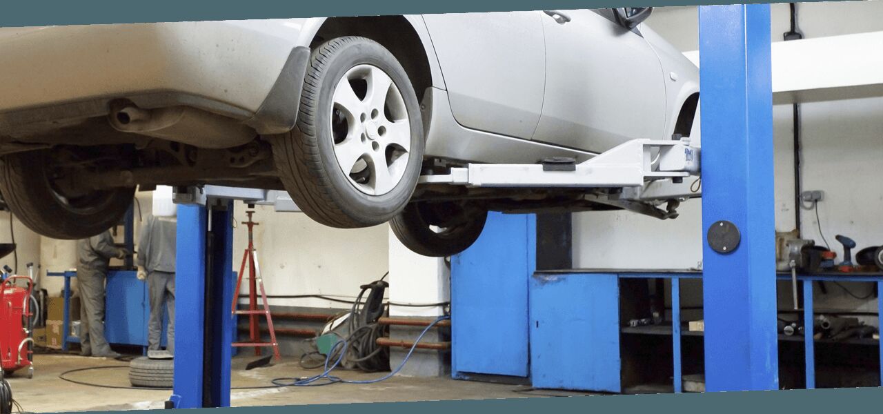The drive-through MOT bay at AJ Garage Services